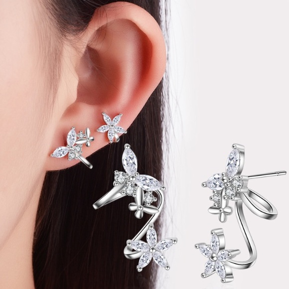 Jewelry - 925 Sterling Silver Stud Flowers Earrings